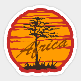 Africa Acacia Savanna Sunset Sticker